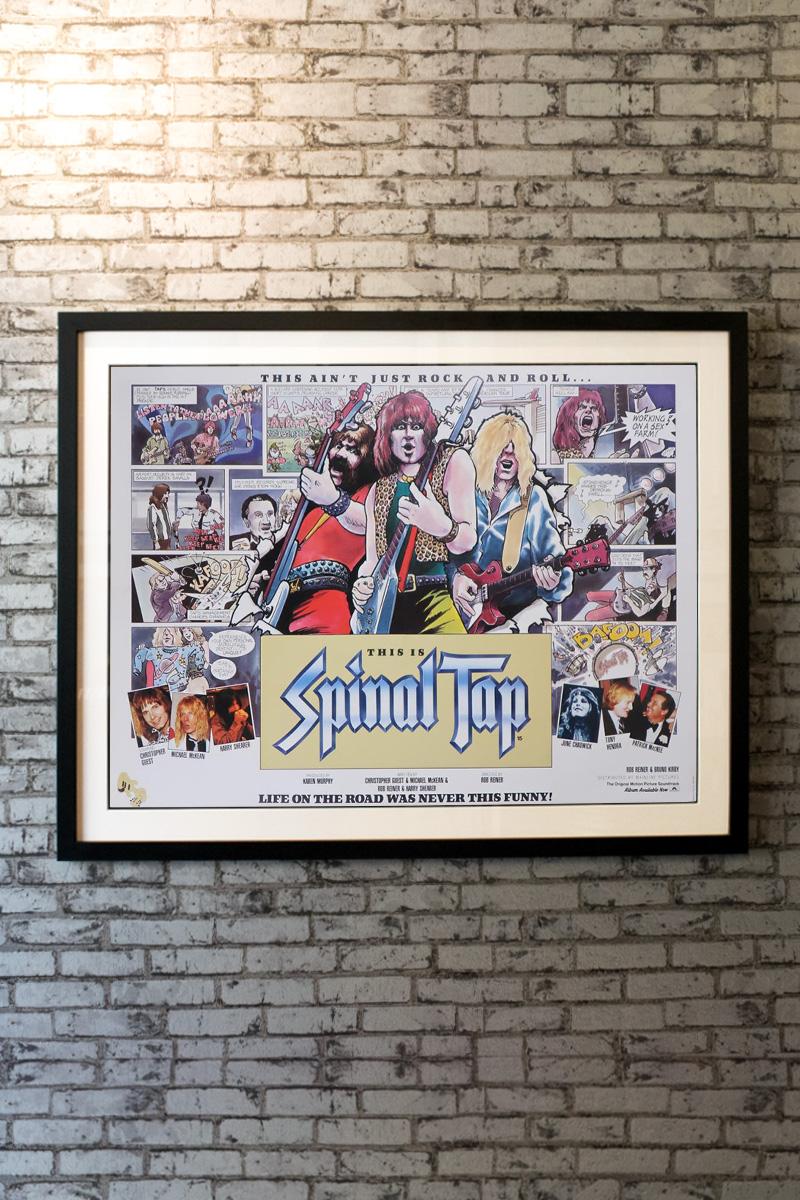 Super rare and sought after country-of-origin UK quad for this ground breaking mockumentary about the ill fated rock group, Spinal Tap. Rob Reiner's cult Classic set new standards for this hitherto little known genre and it remains the sharpest