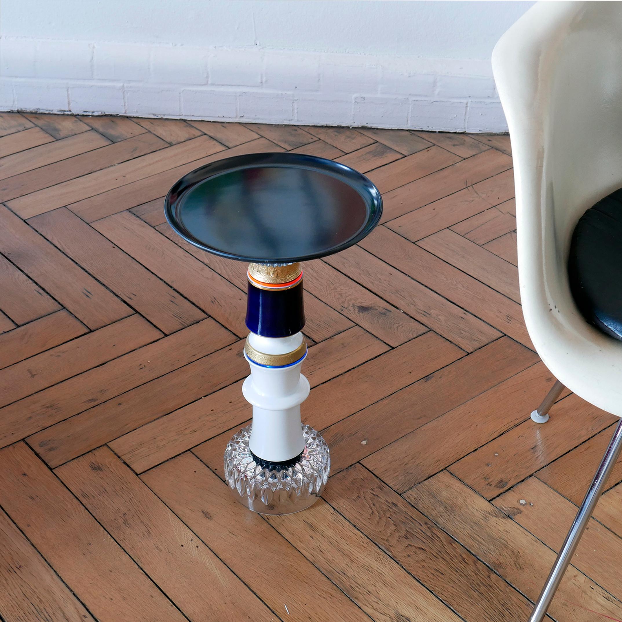 'This Is The One' Side Table, Vintage Ceramics and Glass, One Off Piece In Excellent Condition In Paris, FR