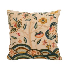 Dieser Kopfkissenbezug hergestellt aus einer Mitte 20. Jh. Englische Crewel-Stickerei