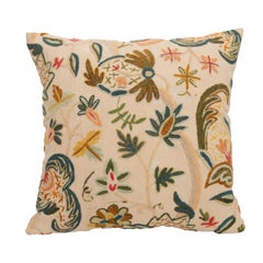 This pillowcase  made from a  Mid 20th C. English Crewel work embroidery
