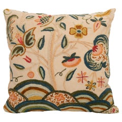 This pillowcase  made from a  Mid 20th C. English Crewel work embroidery