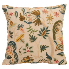 This pillowcase  made from a  Mid 20th C. English Crewel work embroidery