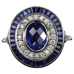 Saphir- und Diamant-Cocktailring