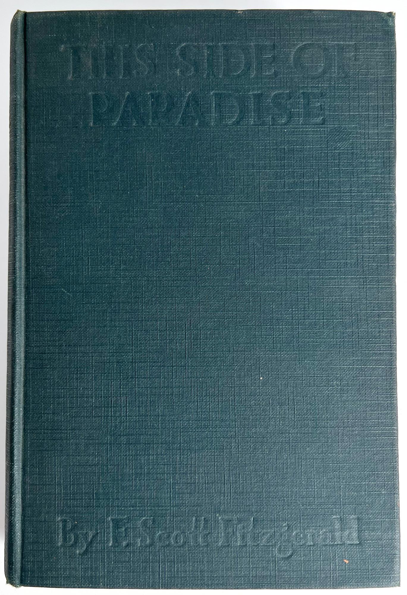FIRST EDITION, FIRST PRINTING of Fitzgerald's DEBUT NOVEL

 New York: Charles Scribner's Sons, 1920.
8vo, 7 1/2 x 5 1/8 inches (190 x 130 mm); pp. vi, 305; printed in 11 pt Old Style type on wove paper. Dark blue cloth binding, title dry stamped on