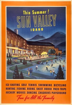 THIS SUMMER! SUN VALLEY IDAHO Original Vintage Travel Tourism Midcentury Poster
