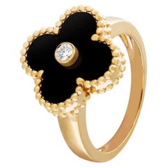 This Van Cleef and Arpels Vintage Alhambra Onyx Ring