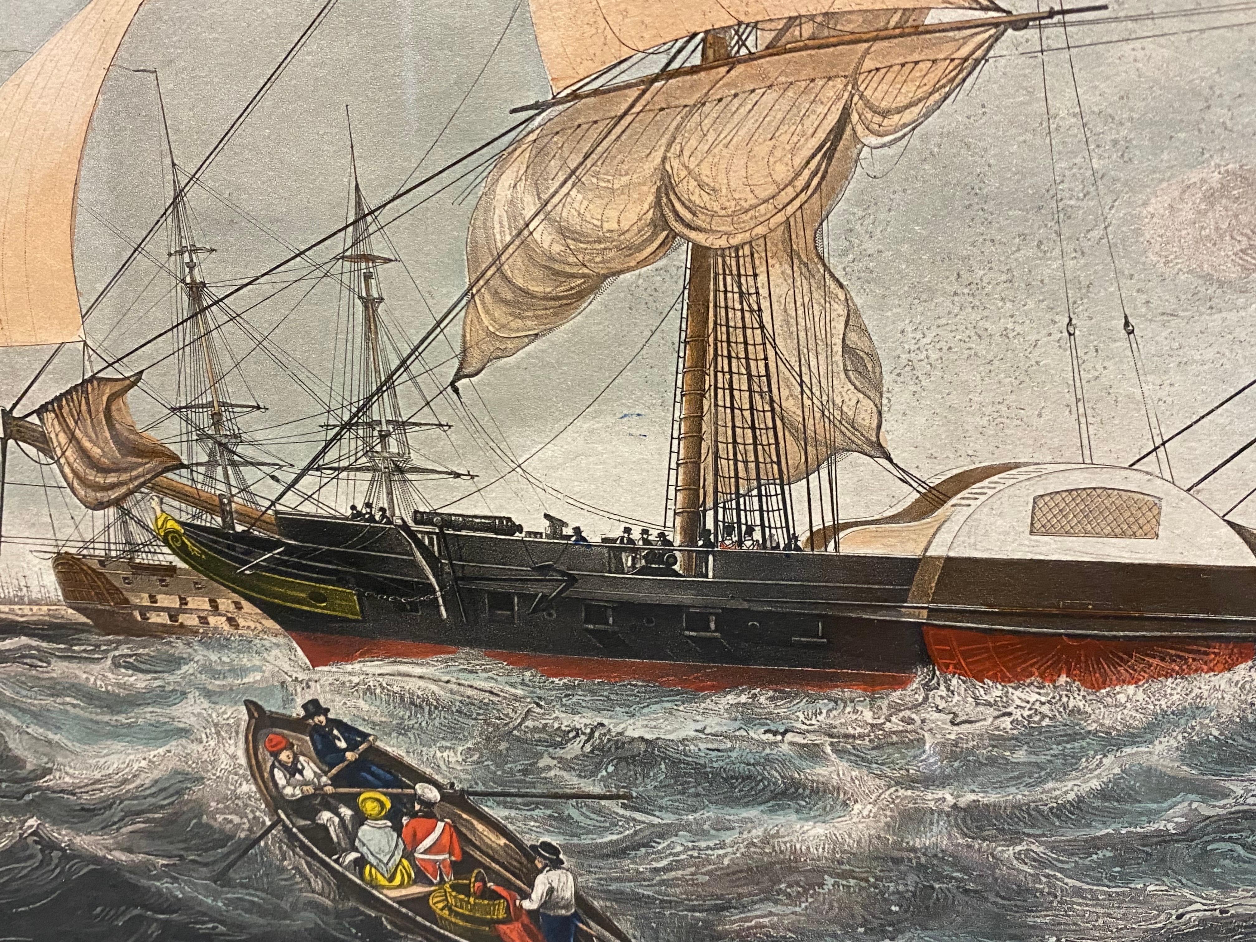 This View of Her Majesty's Steam Frigate 'Cyclops', Aquatint Print by Ackermann 5