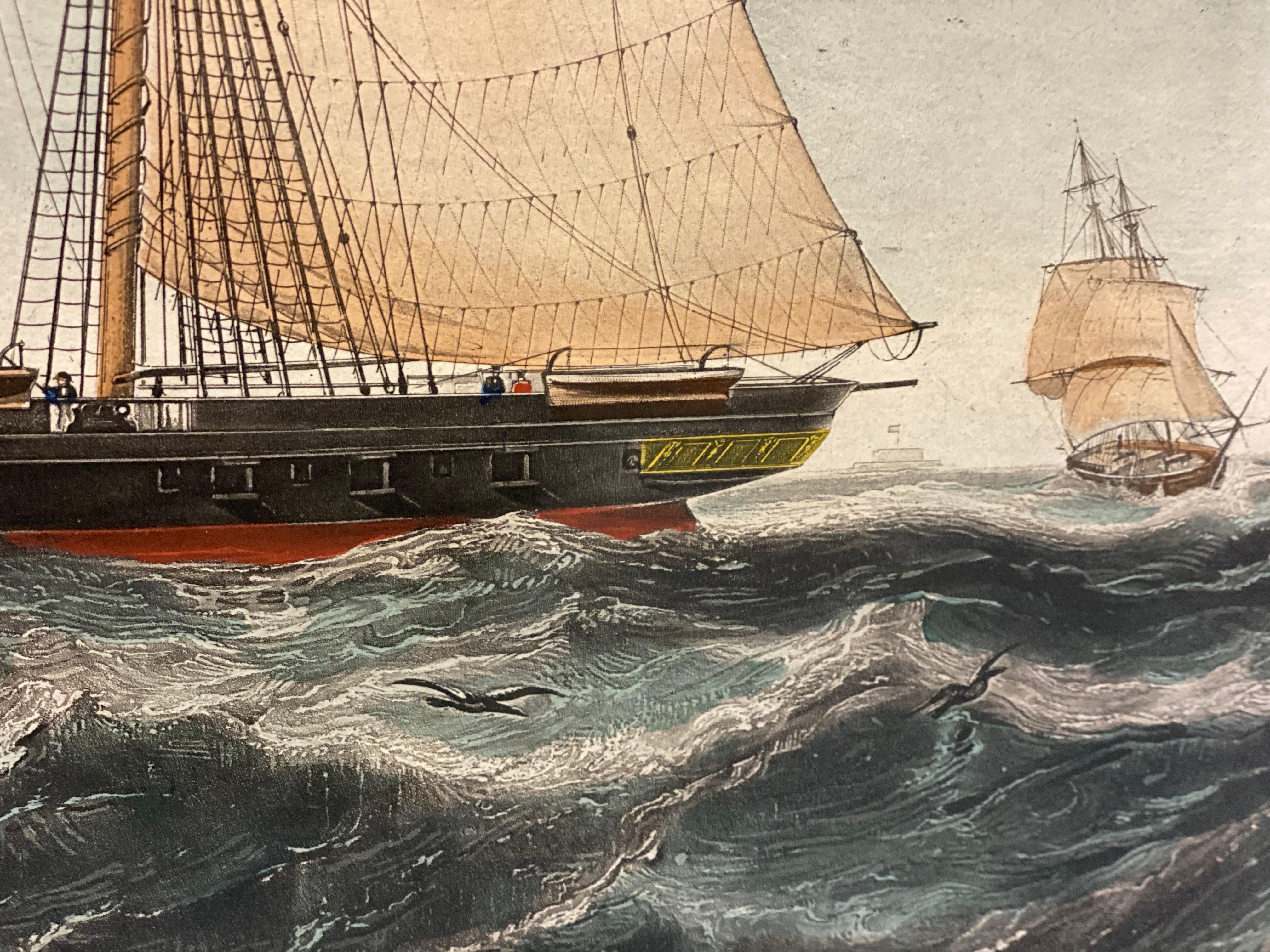 This View of Her Majesty's Steam Frigate 'Cyclops', Aquatint Print by Ackermann 1