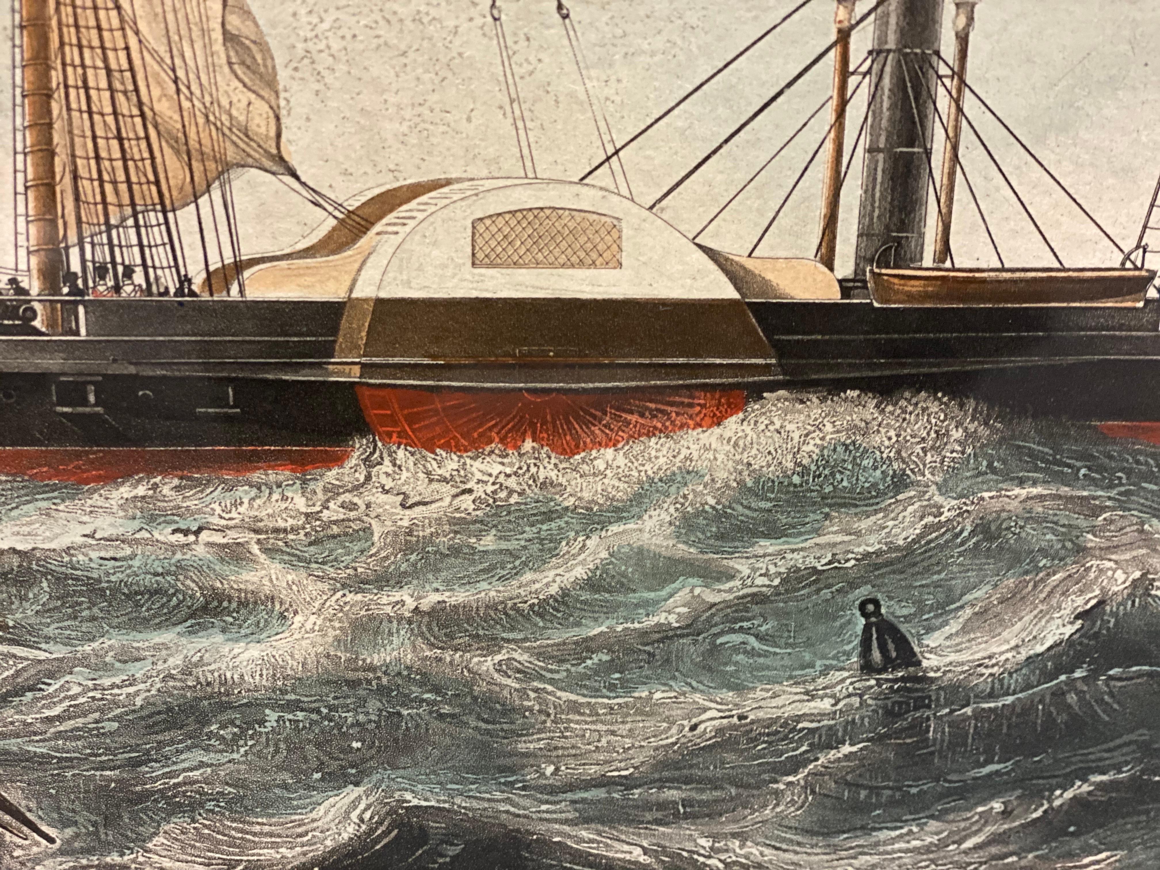 This View of Her Majesty's Steam Frigate 'Cyclops', Aquatint Print by Ackermann 2