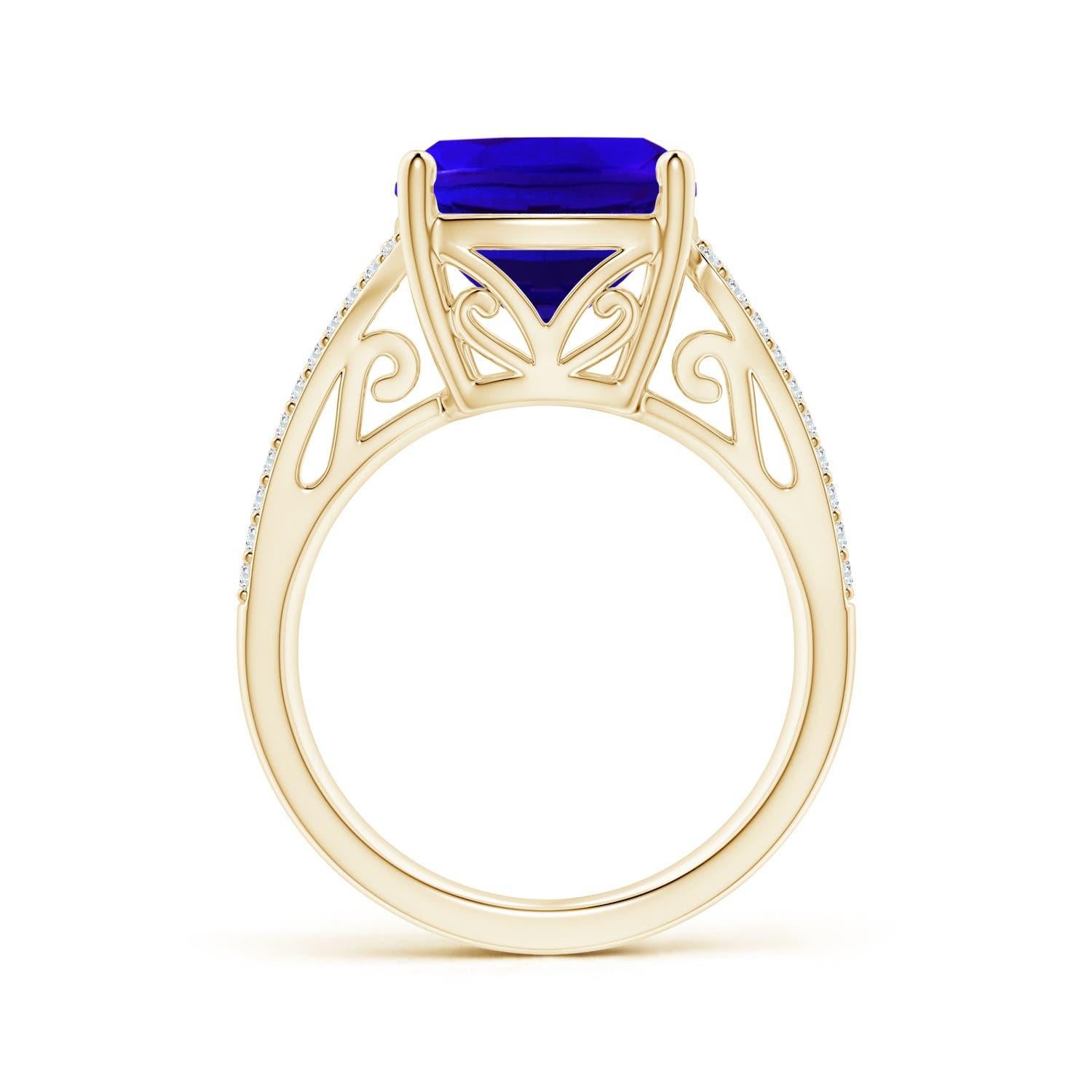 Im Angebot: Dieser Vintage-inspirierte Ring mit verschnörkelten Details und dem atemberaubenden GIA-zertifizierten () 2