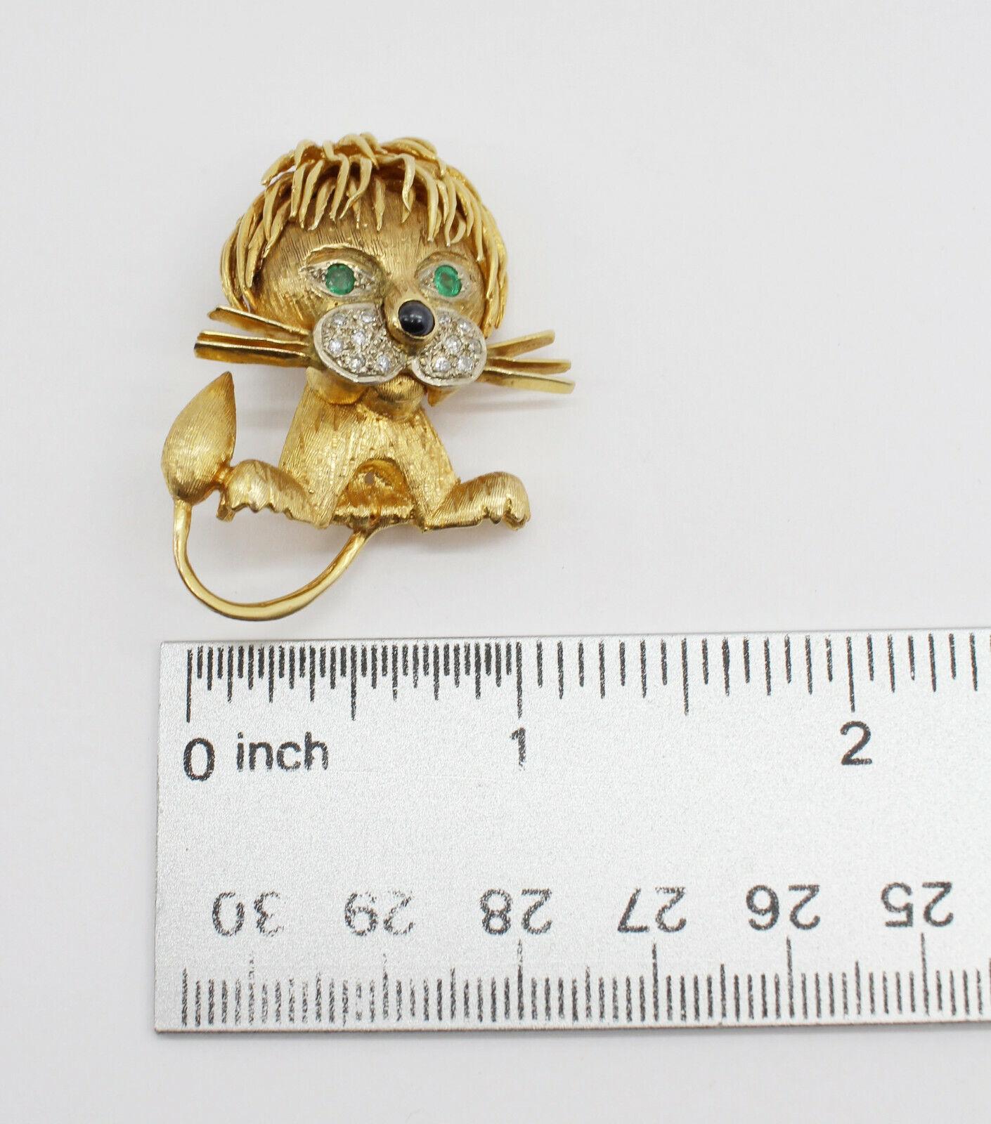 Diese skurrile Brosche aus den 1950er Jahren zeigt einen bezaubernden Löwen in 14k Gelb. im Angebot 5