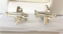 Thistle & Bee Sterling Silver Airplane Cufflinks