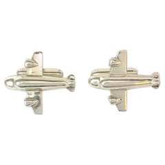 Thistle & Bee Sterling Silver Airplane Cufflinks