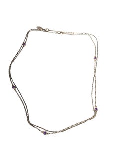 Thistle & Bee Sterling Silver Amethyst and Link Chain Necklace  # 19670