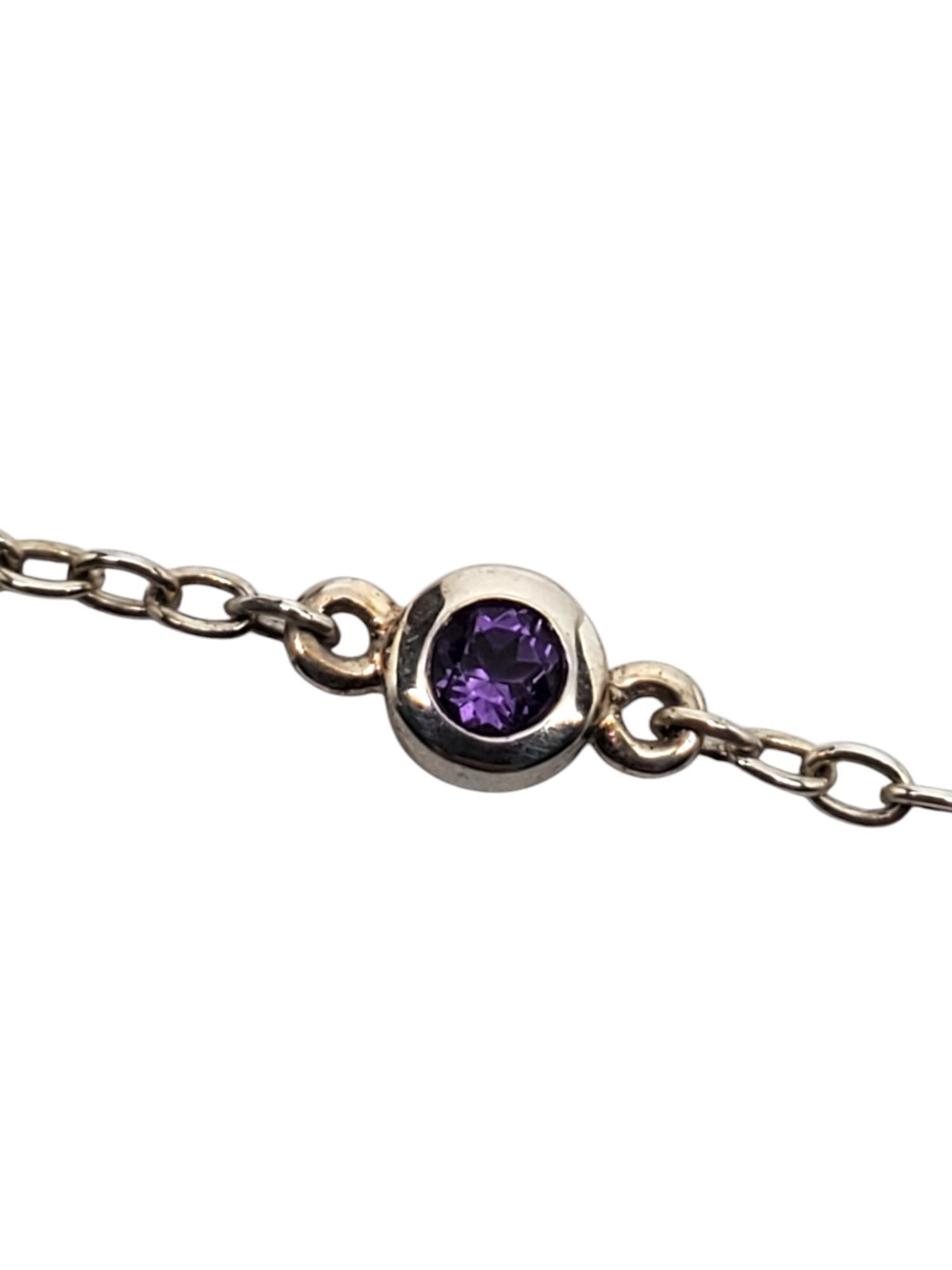 Thistle & Bee - Collana con ametista e catena a maglie in argento sterling  # 19670 In condizioni buone in vendita a Washington Depot, CT
