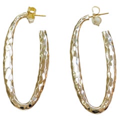 Thistle & Bee Sterling Silver and Gold Hammered Hoop Earrings