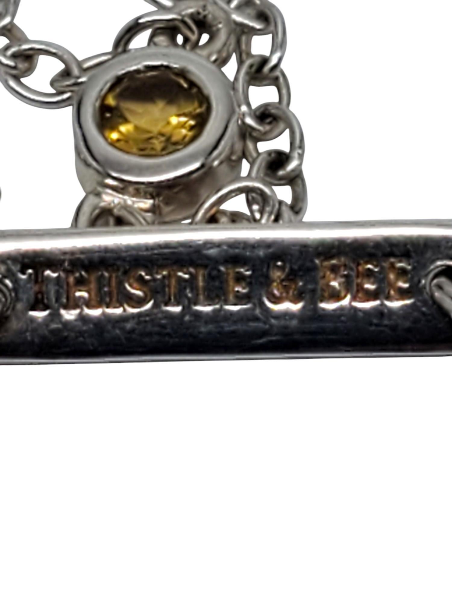 Distel & Biene Sterlingsilber Citrin Halskette 36