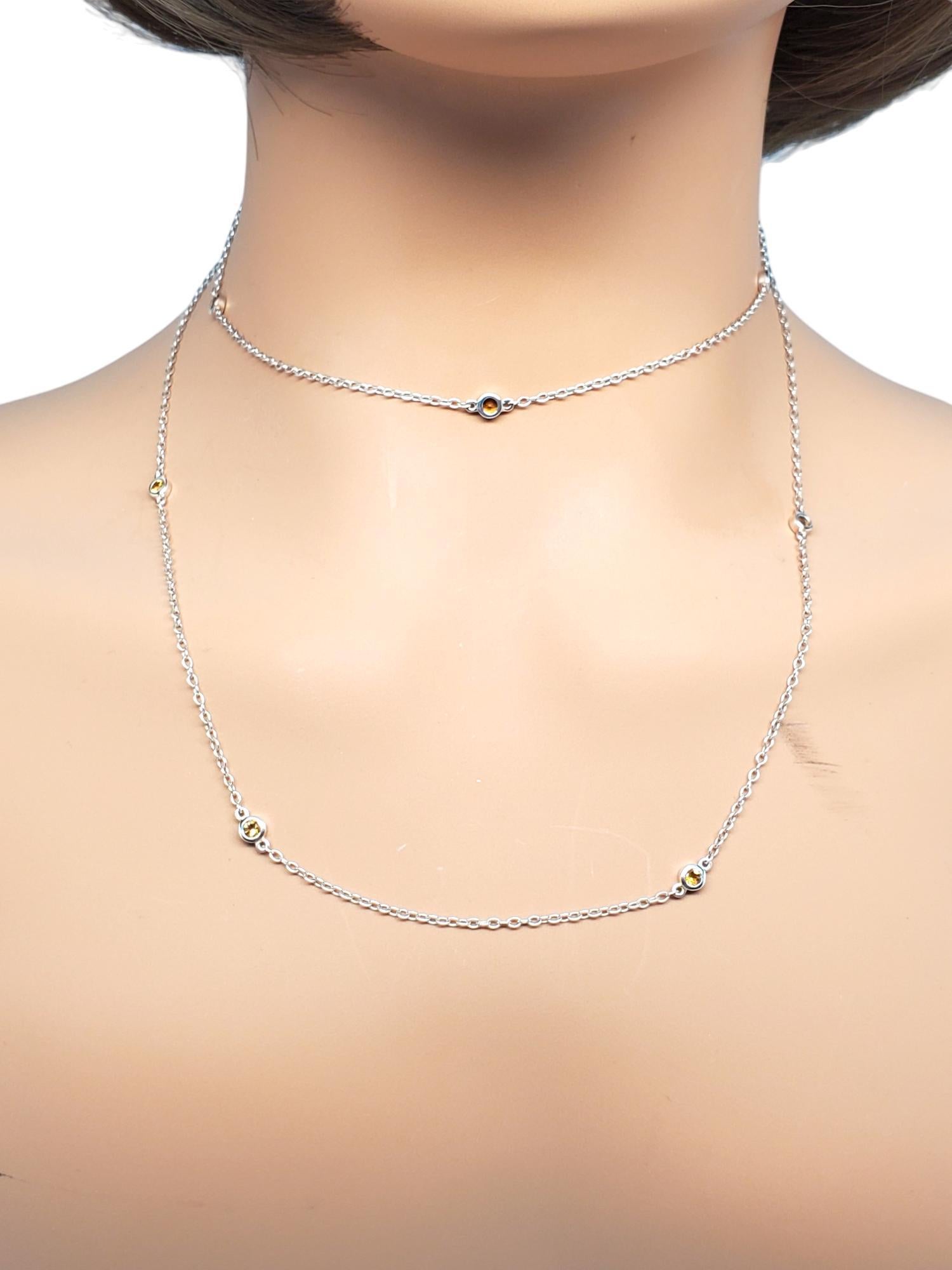 Distel & Biene Sterlingsilber Citrin Halskette 36