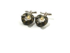 Thistle and Bee Sterling Silver Cobra Cufflinks