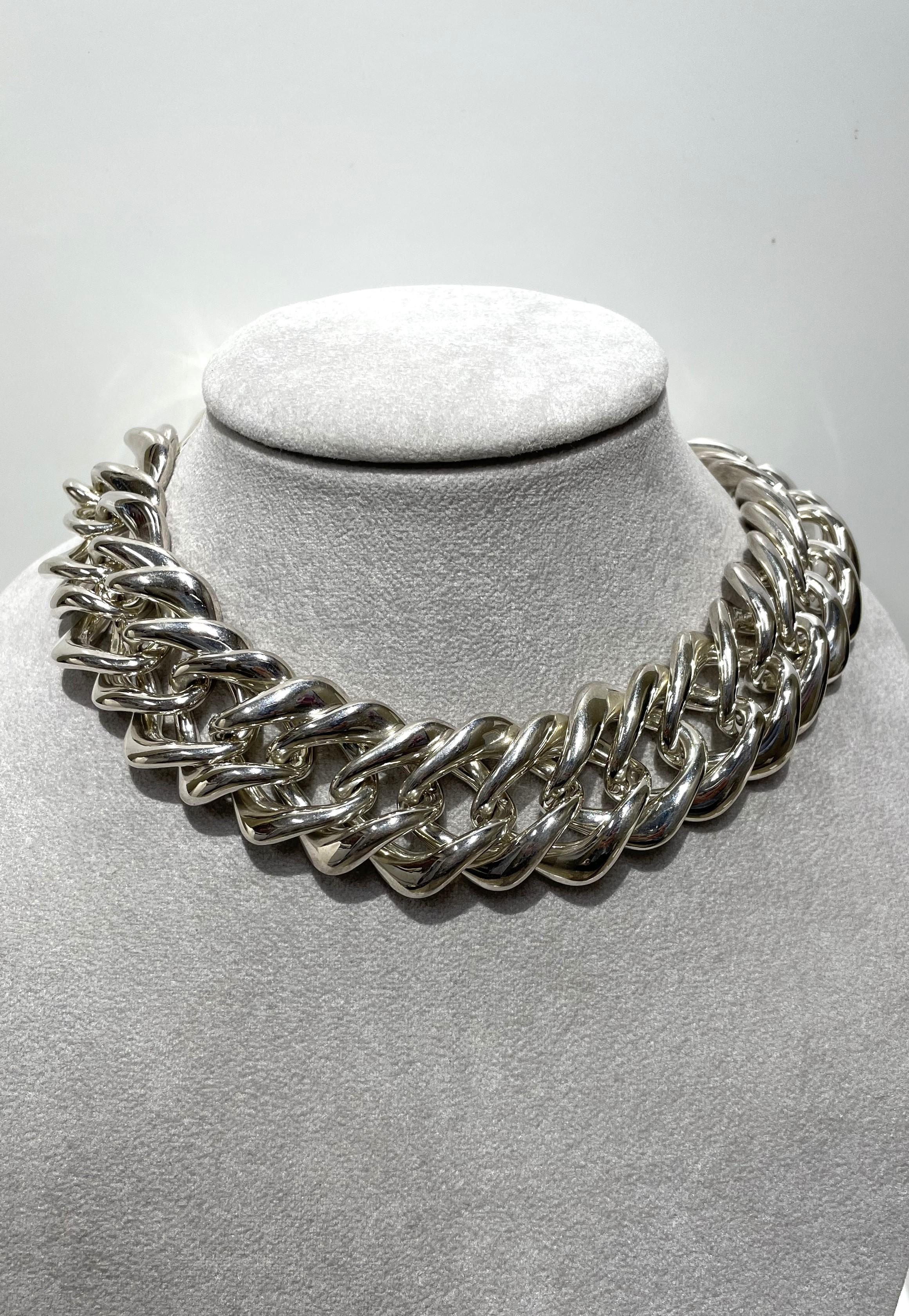 Collier à maillons ondulés en argent Thistle & Bee Neuf - En vente à Cincinnati, OH