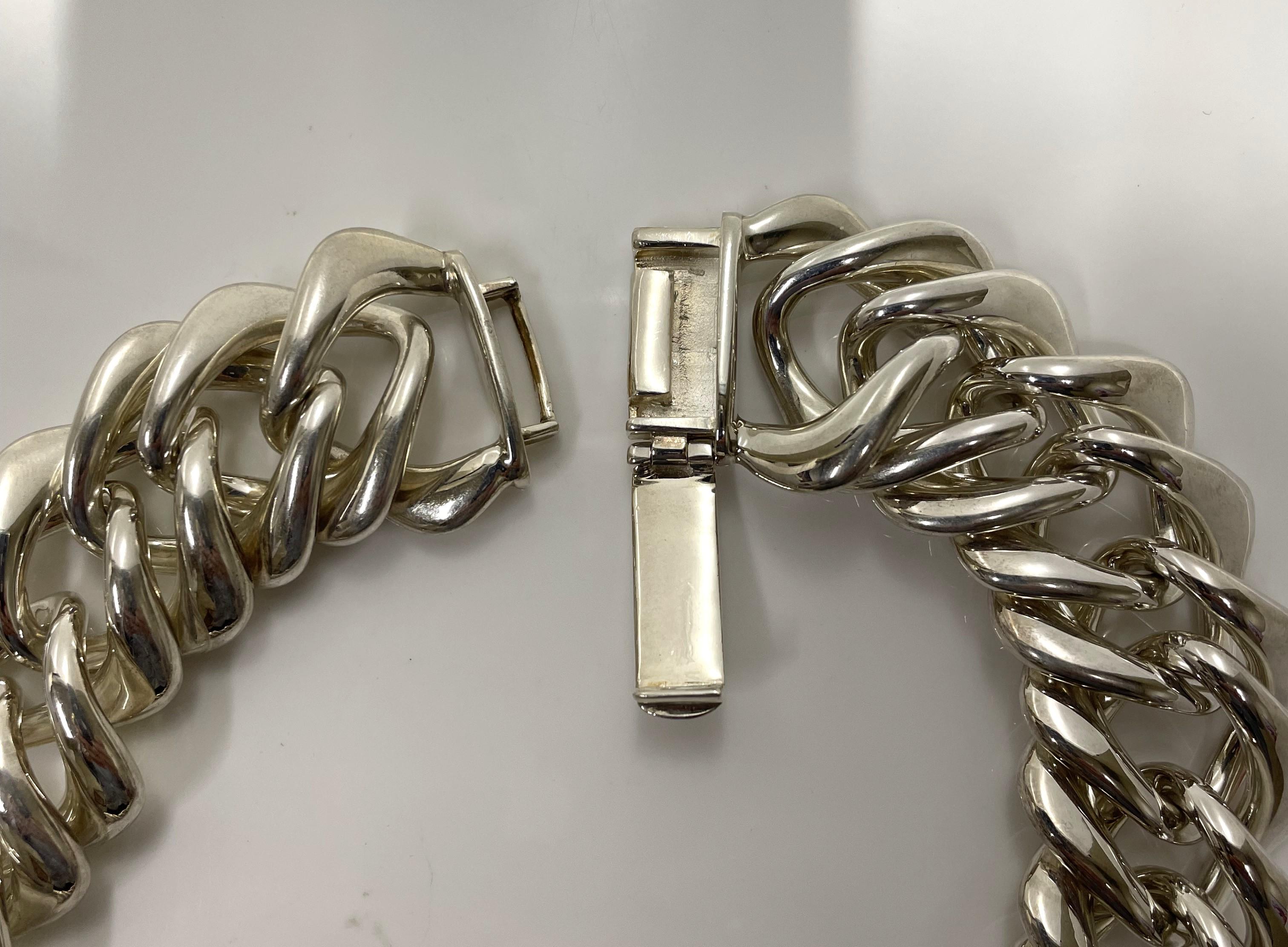 Collier à maillons ondulés en argent Thistle & Bee en vente 2