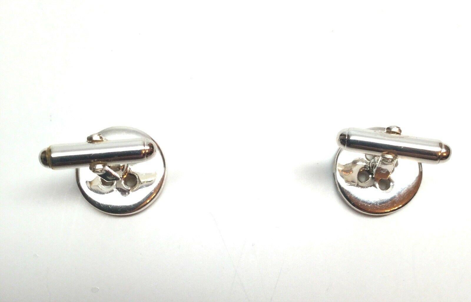 Thistle and Bee Sterling Silver Red Enamel Button Cufflinks 2