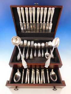 Thistle by Art Krupp Berndorff Metal Co Silverplate Flatware Set Service 72 Pcs