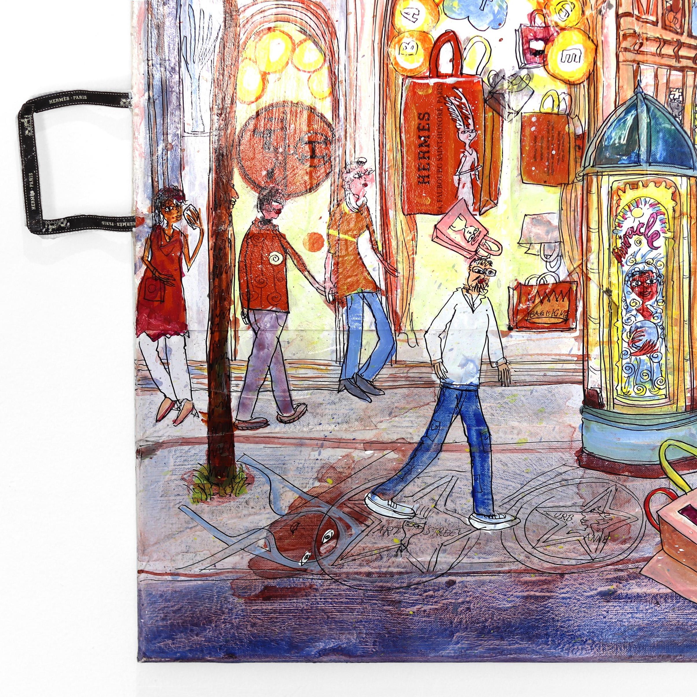 LA Bag Art Rodeo Drive – Großes, farbenfrohes, übergroßes Original-Stadtbild im Angebot 3