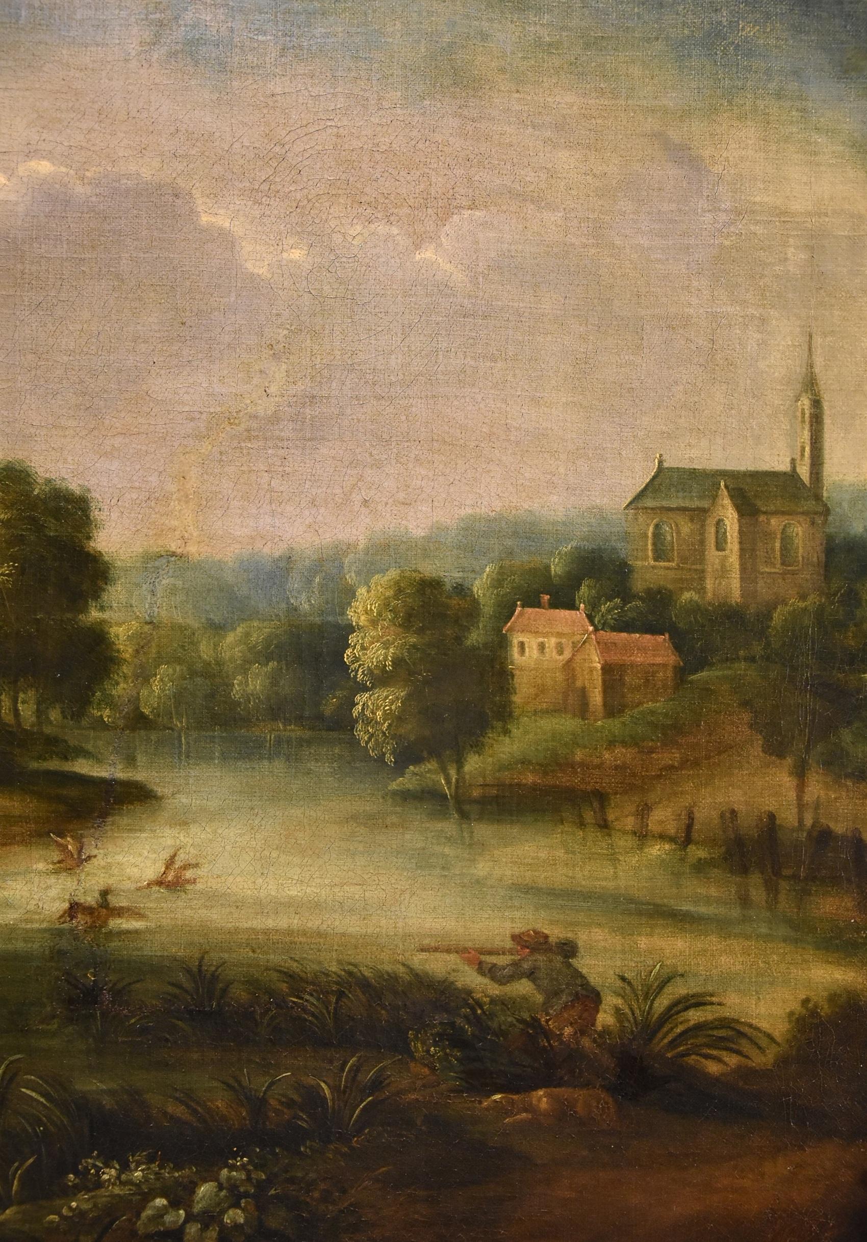 Fluss-Landschaft Wasser Michout 17/18. Jahrhundert Gemälde Öl auf Leinwand Alter Meister im Angebot 10
