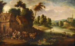 River Landscape Water Michout 17/18th Century Paint Oil on canvas Old master
