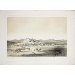 1846 Original engraving by Du Moncel : view of Athens - Acropolis