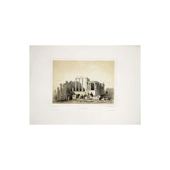 1846 Incisione originale di Du Moncel : veduta di Atene - Eretteo