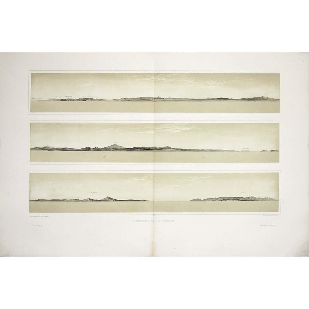 1846 gravure originale de Théodore Du Moncel - Panorama de la Troade