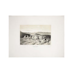 1846 original engraving by Théodore Du Moncel - Plaine d'Argos