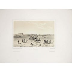 1846 original engraving by Théodore Du Moncel - Ruines de Tirynthe