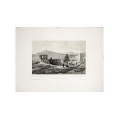 1846 original engraving by Théodore Du Moncel - Theatre of Herodes Atticus