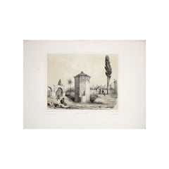 1846 original engraving by Théodore Du Moncel - Tour des vents
