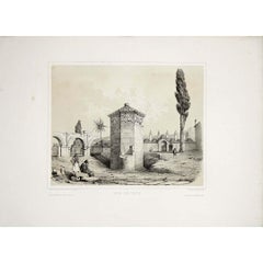 1846 original engraving by Théodore Du Moncel - Tour des vents