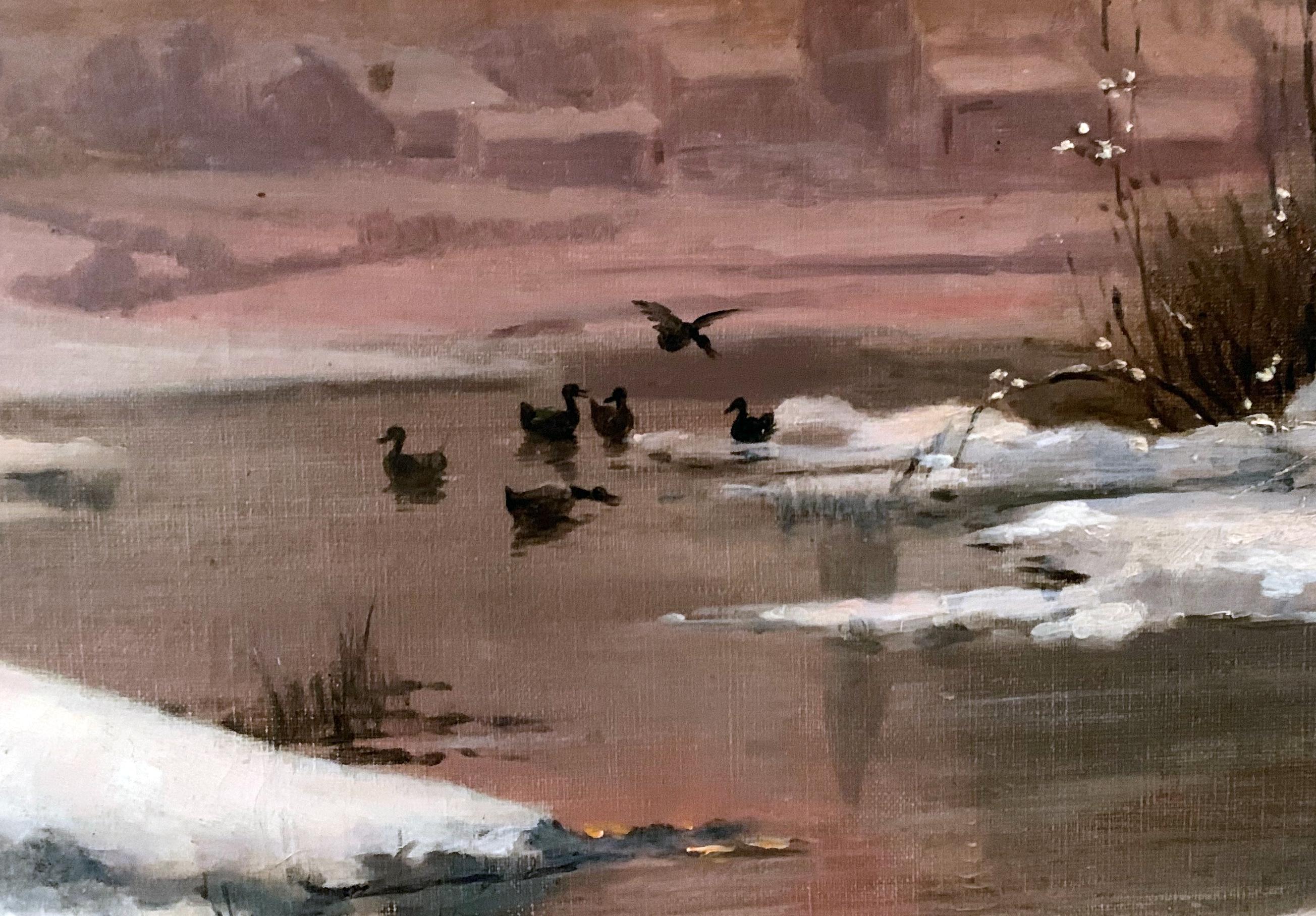 Paysage Enneigé De Théodore Levigne (1848/1912) en vente 2