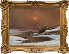 Paysage Enneigé De Théodore Levigne (1848/1912)