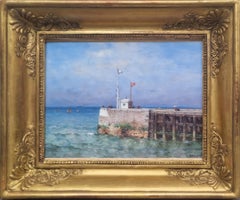 Theodore WEBER Peintre officiel de la Marine Française Port de Treport Normandie 20ème