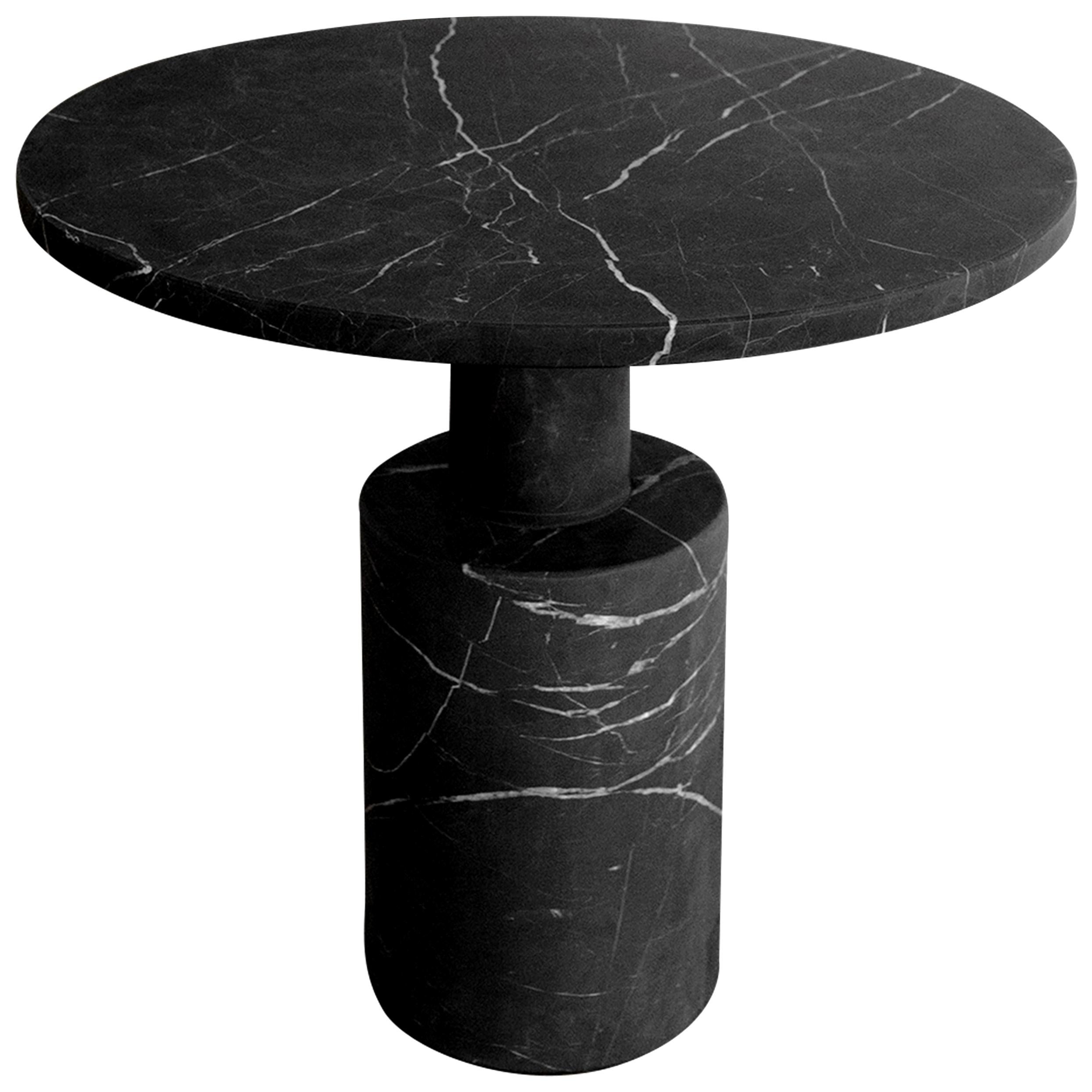Tholos Black Marble Medium Side Table