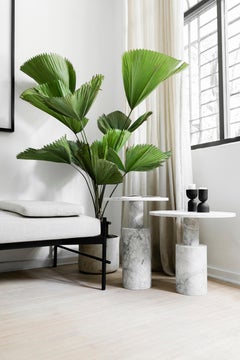 Tholos White Marble Large Side Table