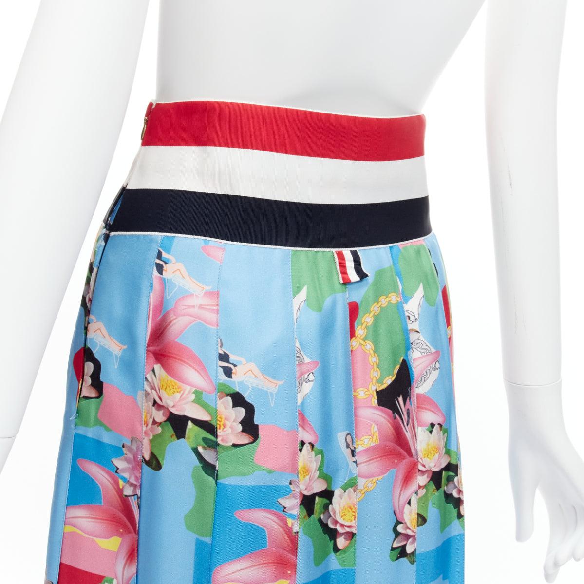 THOM BROWNE 100% silk blue floral print web waistband midi skirt IT40 S
Reference: LNKO/A02179
Brand: Thom Browne
Designer: Thom Browne
Material: Silk
Color: Blue, Multicolour
Pattern: Floral
Closure: Zip
Lining: White Fabric
Extra Details: Side zip