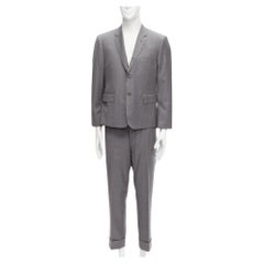 THOM BROWNE 100% laine grise simple poitrine 2 boutons blazer pantalon costume SZ. 3 L