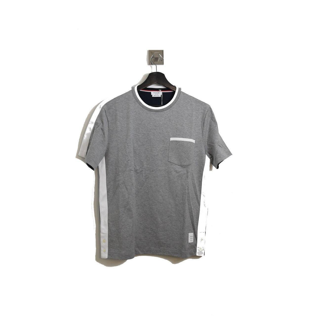 Gray Thom Browne 2 Tone T-Shirt Grey Blue For Sale