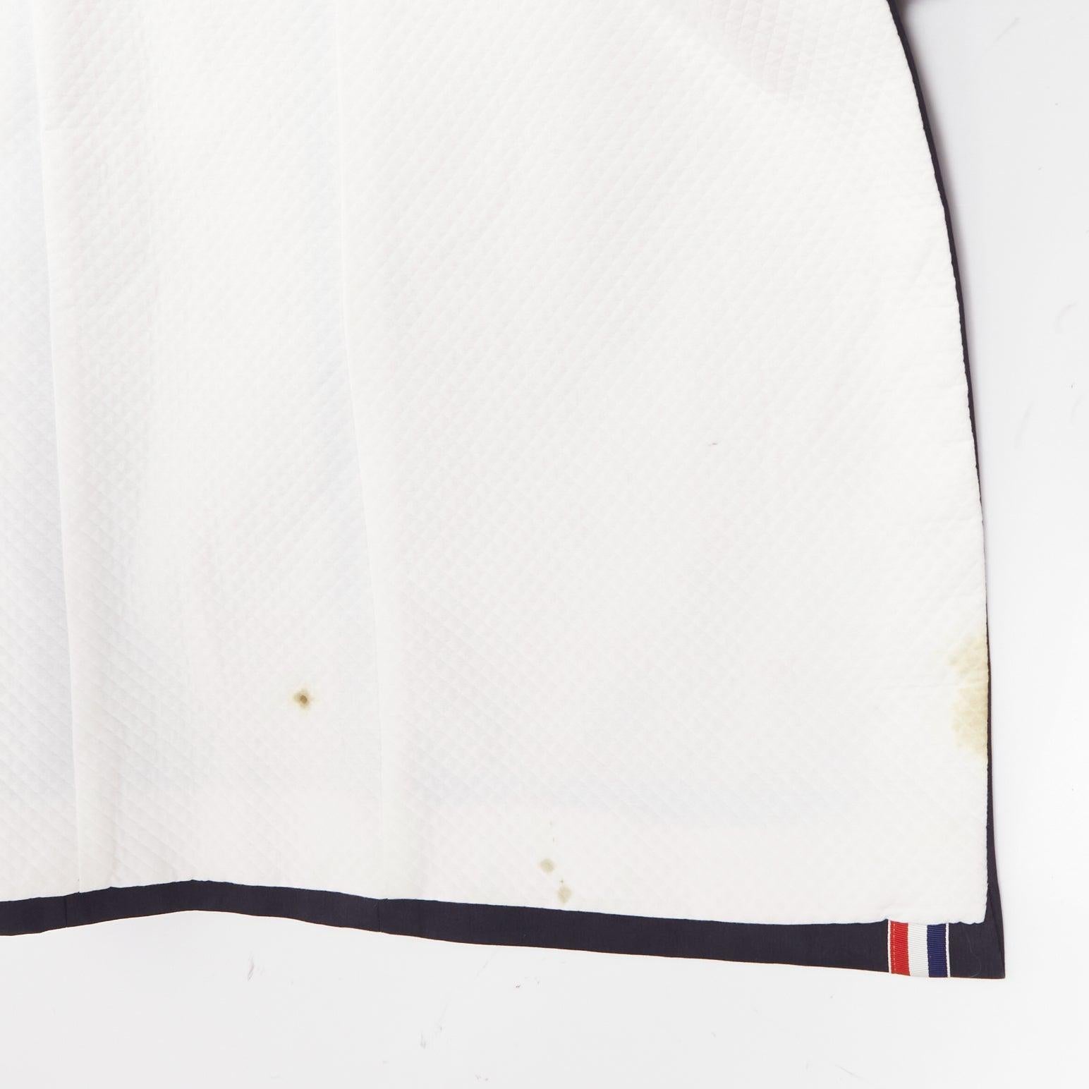 THOM BROWNE 2008 navy gold anchor button loop through boxy longline coat Sz.3 L For Sale 3