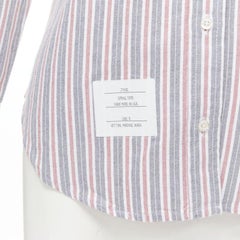 THOM BROWNE 2009 Camicia slim fit in cotone a righe grigie e rosse US0