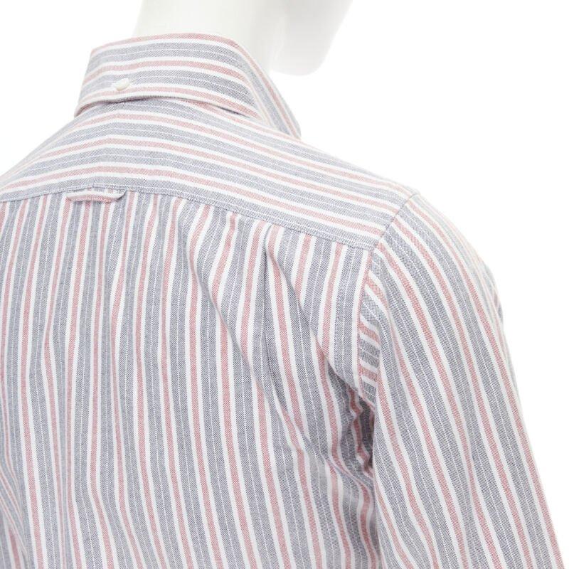 THOM BROWNE 2009 Signature grey red stripe cotton slim fit shirt US0 For Sale 4