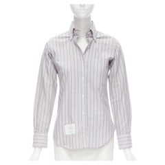 THOM BROWNE 2009 Signature grey red stripe cotton slim fit shirt US0